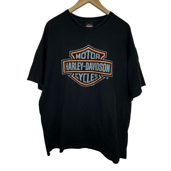 HARLEY-DAVIDSON Motorcycles Black GLACIAL LAKES Tshirt Men’s Size 2XL - Picture 1 of 12